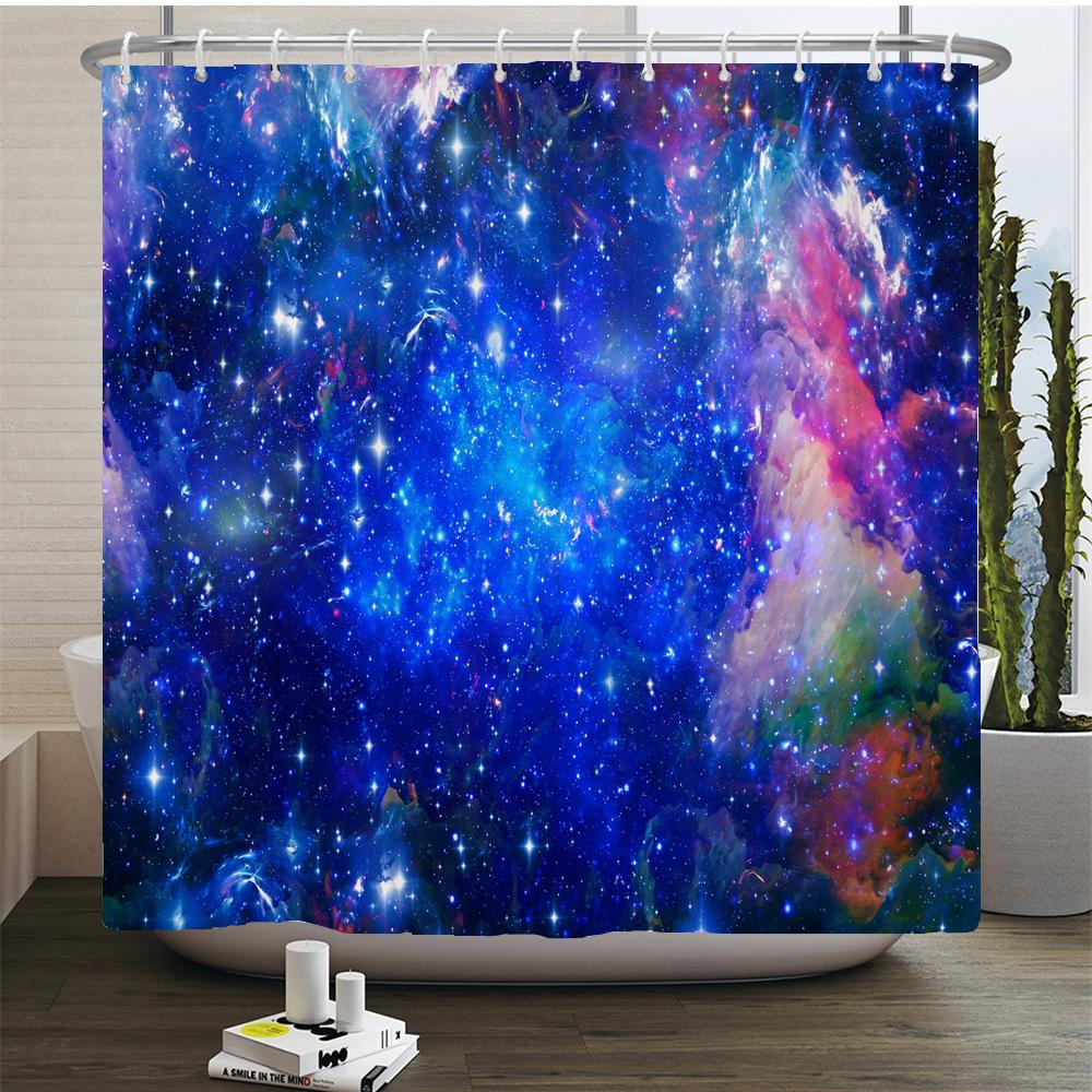 Spazio dei Sogni Galassia Stellata Universo Telo Doccia Impermeabile in Poliestere con Ganci per Vasca da Bagno Schermi Bagno Decorazione Tessuto da Parete