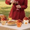 Thanksgiving Themed Pumpkin Leaf Pattern Paper Cake Border Props Decoration