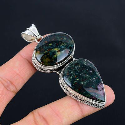 Blodstein Edelsten Anheng Massivt 925 Sterlingsølv Anheng Smykker Gave For Unisex