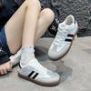 Large Size Autumn and Winter New Casual Flat Color Matching Retro Sports Velvet Board Shoes White Shoes Women