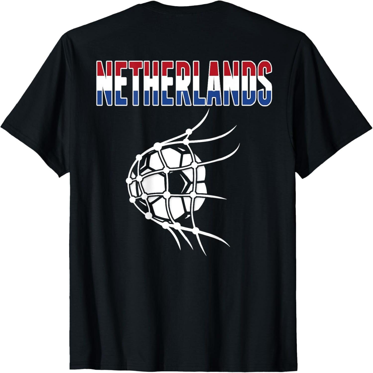 Netherlands Soccer Ball In Net - Support Dutch Football Team T-Shirt S
