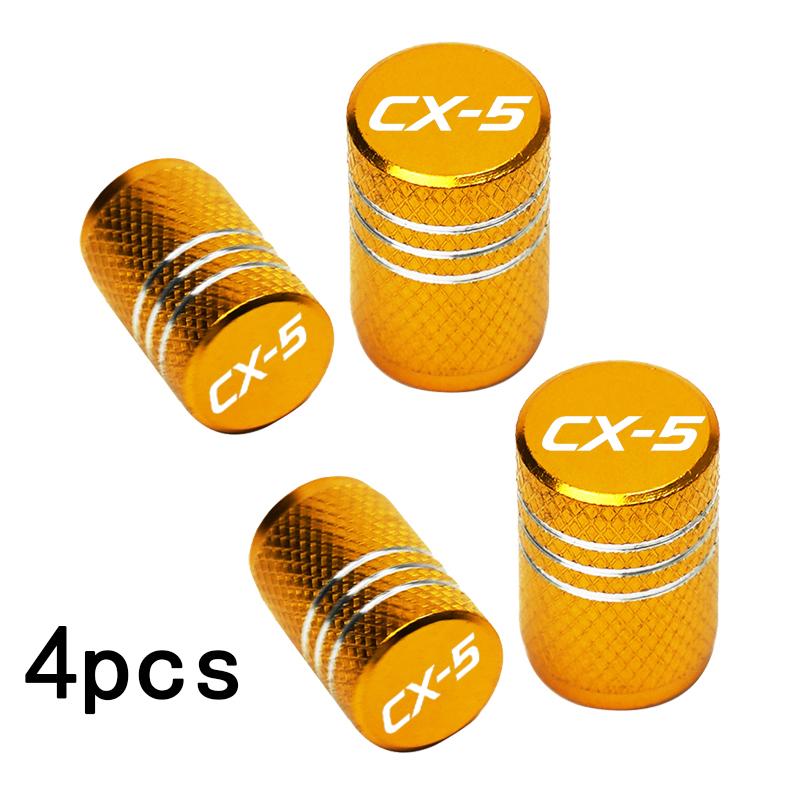Car Wheel Tire Valve Caps Tyre Stem CGZWT Covers Airdust Waterproof For Mazda CX-5 CX5 2016-2024 Accessories