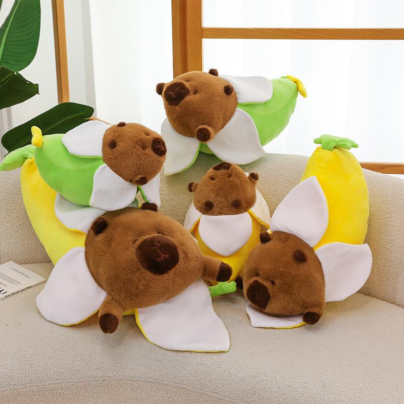 Capybara Plush Banana Toys Cartoon Animals Fill Doll Pillow Cushion Xmas Gifts