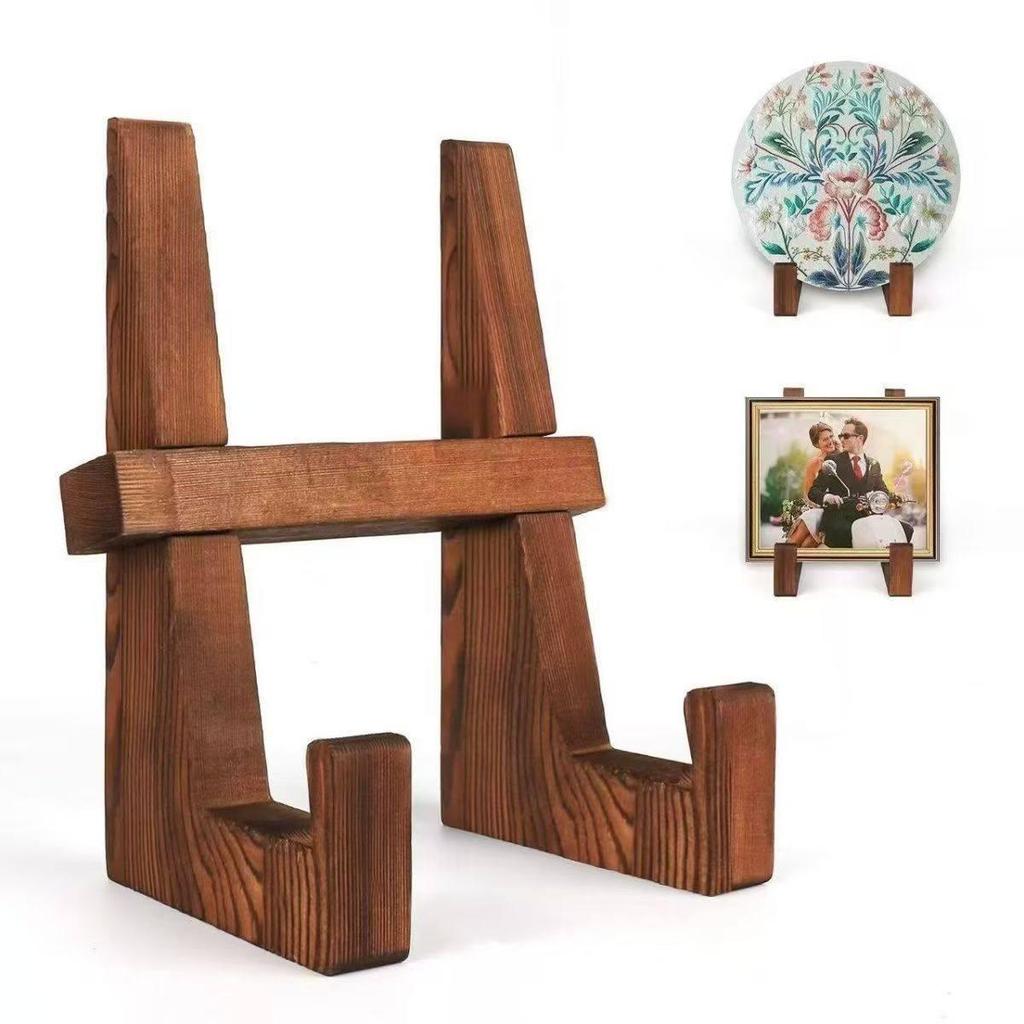 Solid Wood Display Stand for Photos, Clocks, Records, and Plates