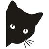 Black Peeping Cat Durable Craft Creative Metal Steel Creativity Garden Decoration