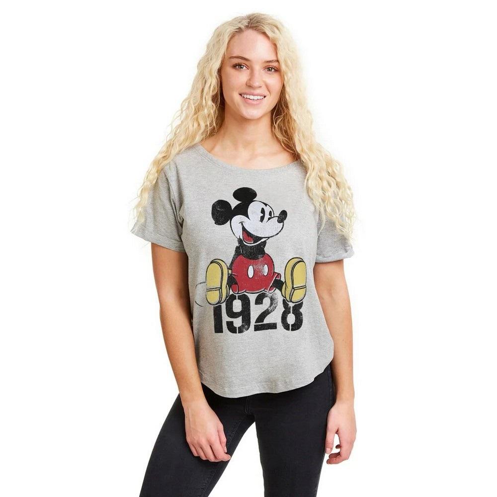 Disney Womens/Ladies Mickey Mouse Year Marl T-Shirt