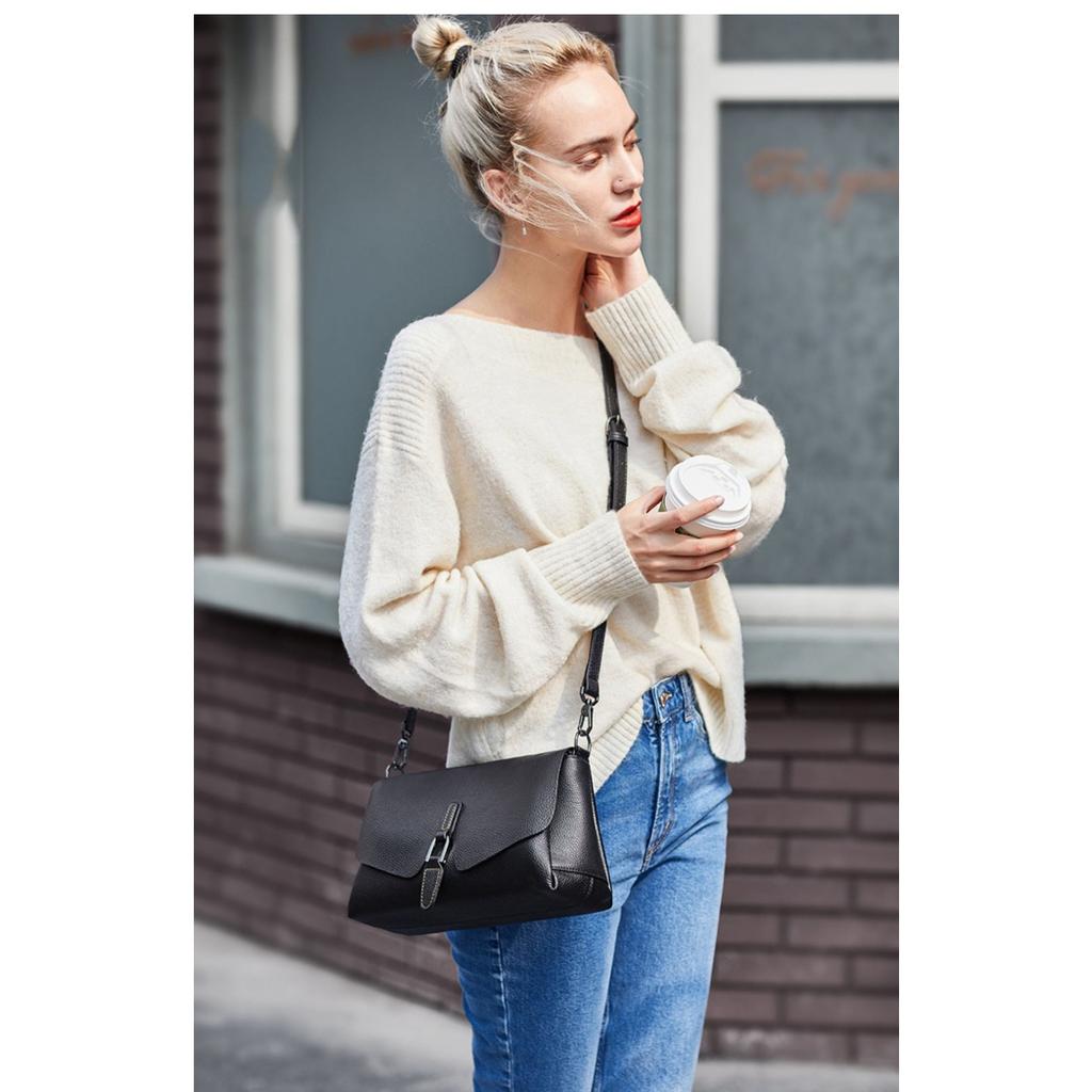 Hochwertige Leder-Umhängetasche Damen 2025 neue erste Schicht Rindsleder Damen-Tasche Temperament weiches Leder Crossbody Achseltasche