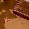 Elegant Heart Pendant Bracelet - Imitation Mother of Pearl, Simple & Versatile Design, Perfect Student Gift for Best Friend.