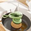 2PCS/SET Press-Type Automatic Liquid Dispensing Pot Brush Efficient Pot Cleaning Brush  Pot Cleaning