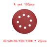 5inch 8 Hole 125mm Sanding Paper Set Screen Discs Woodworking Metal Grinding Disc Abrasive Polishing Tool 40/80/100/120/2000Grit