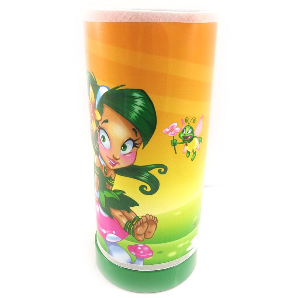 Les Trésors De Lily [K7848] - Cylinder Lamp 'Fairy Dreams' Orange Green