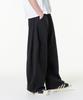 MOZMOZ Plain Side-Pleated Wide Training Pants Black