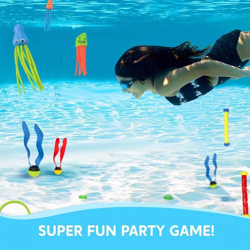 Joyfy 30 Pcs Diving Pool Toys for Kids Jumbo Set with Storage Bag Pool Games Summer Swim Water FishToys Multi-Item Party Favor