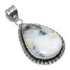 Dendrite Opal Gemstone Handmade 925 Sterling Silver Jewelry Pendant 2.21" SU-10678