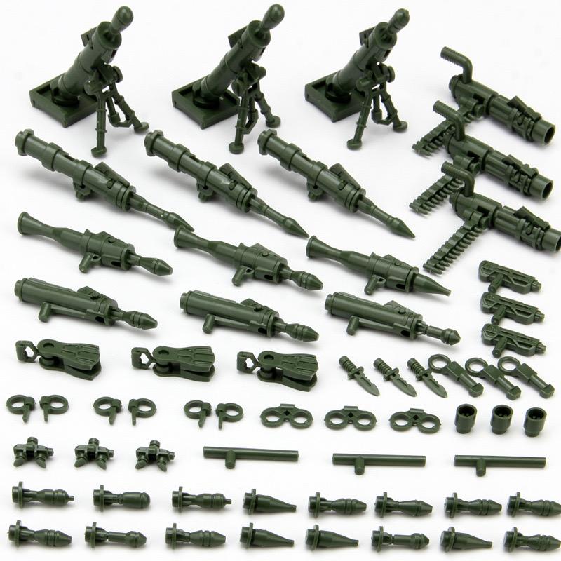 WWII Military Jeeped Car Vehicles Building Block Soldier Army Figure Weapons Heavy Machine Gun Gatling NSV Accessories Toys  Playsets K037