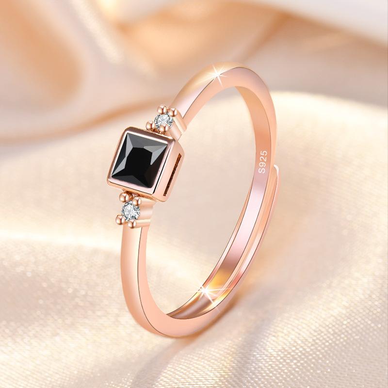 New 925 Sterling Silver Ring AAA Zircon Adjustable Size Engagement Rings for Women Wedding Ring Party Fashion Nice Jewelry Gift