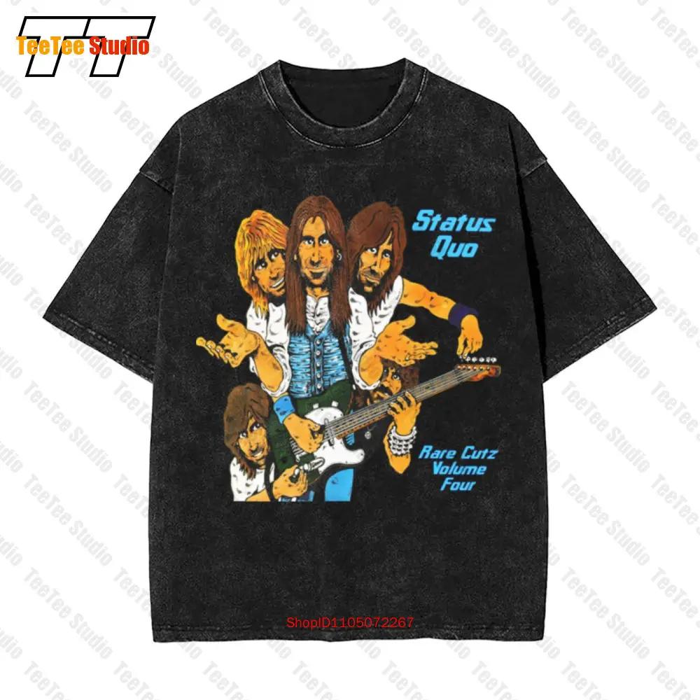 Status Quo Band White Herren Vintage Oversized TShirt Men Rock UT S