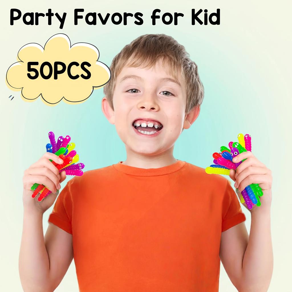 10/30/50Pcs Mini Colorful Soft Caterpillars Kids Birthday Party Supplies Pinata Fillers Halloween Decora Classroom Prize Gifts