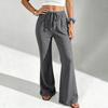Women's Casual Color Drawstring Waist Loose Fit Flare Jogger Pants