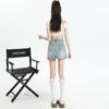 Light Blue Denim Short Skirt for Women In Summer High Waist Slim and Elastic Small Hot Girl A-line Hip Skirt Wide Legs