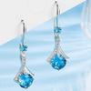 Sace Gems Copper Blue Zircon Drop Earrings for Women Chic and Elegant   Wedding Party Gifts