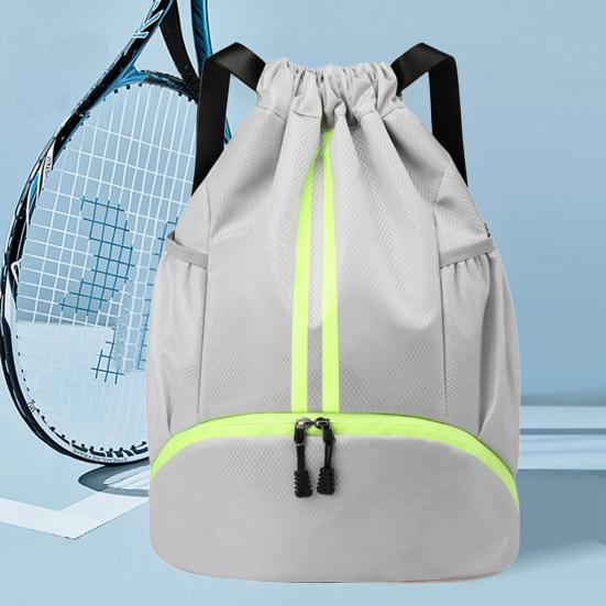 Sportovní taška na tělocvik se stahovací šňůrkou Velkokapacitní fotbalová taška Nastavitelný sportovní batoh s přihrádkou na míče a přihrádkou na boty Vodotěsná