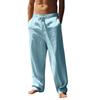 25 European and American Summer Breathable Cotton and Linen Men's Trousers Wish Loose Leisure Sports Linen Straight Pants