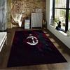 AC Mailand Logo Teppich 1899 Stern Design Rot Schwarz Fußball Dekor Teppich Geeignet für den Einsatz als Anti-Rutsch-Matte für Wohnzimmer Schlafzimmer Sofas