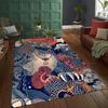 Japanese Culture Tattoo Rugs for Bedroom Fluffy Square Floor Carpets Living Room Home Decoration Rugs Soft Velvet Mat Area Rug
