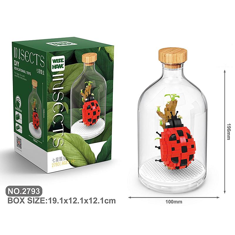 New Product Simulation Animal Series Creative Children's Toys Bottled Building Blocks Flamingo Seahorse Educational Gift Model