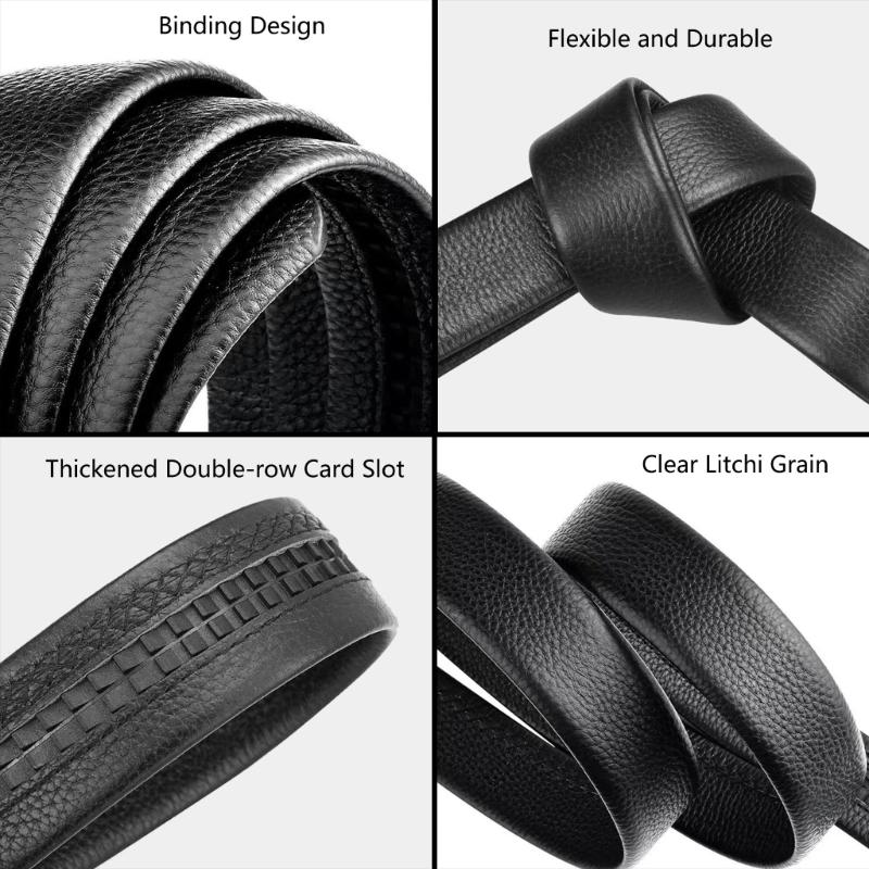 No Buckle Belt Leather Automatic Belt Leather Belt Without Buckle For Men Belt No Buckle Men Waistband Pant Belt