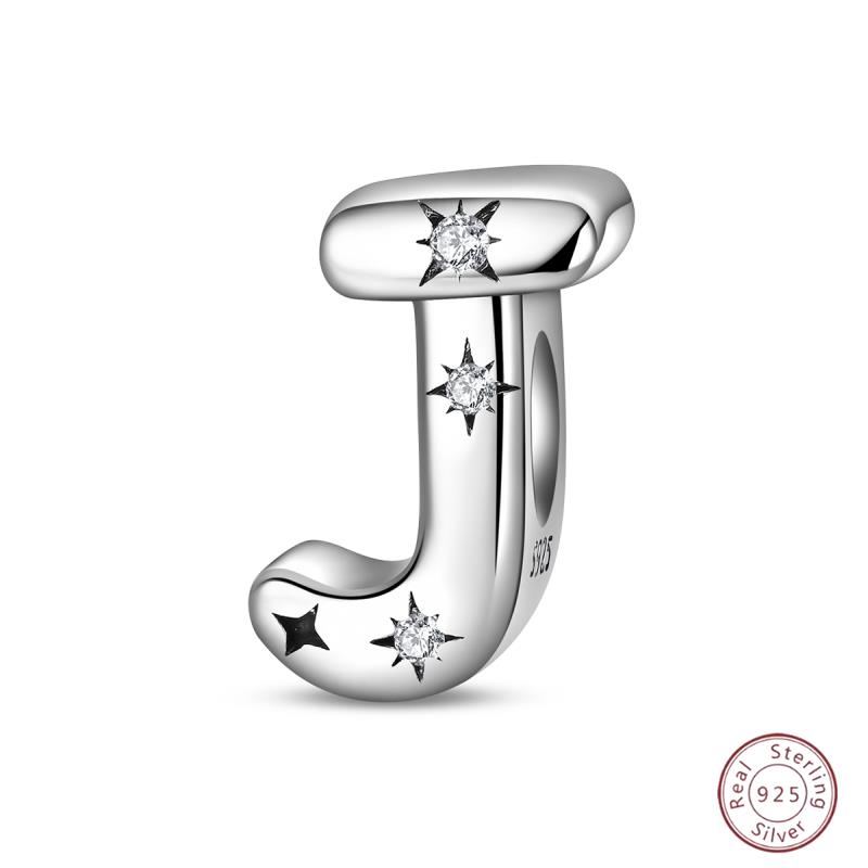 New Copper 26 Alphabet A-Z Charms Star Letter Beads Suitable For Diy Bracelet Women Jewelry Making