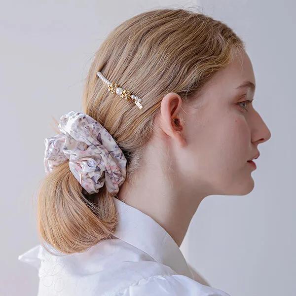 Flower Velvet Scrunchie-M JP-22-218S