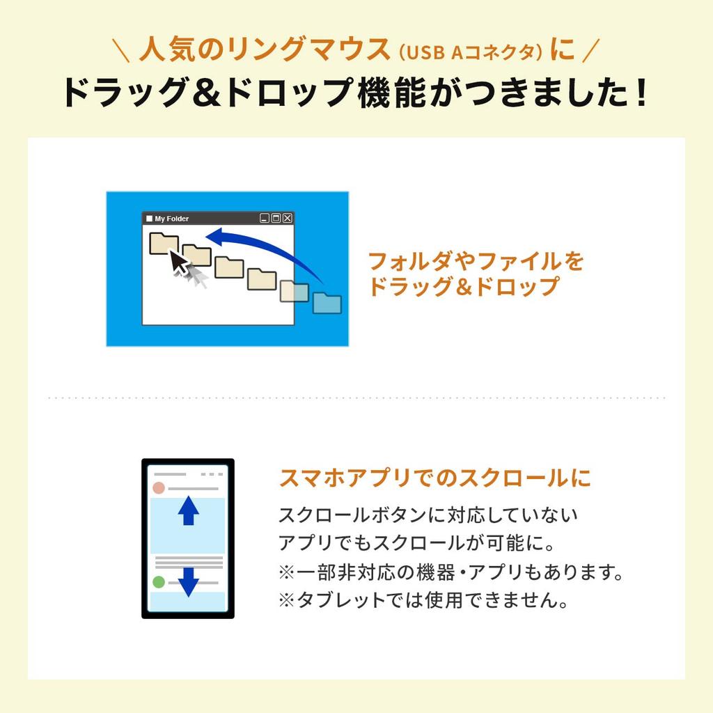 E-Supply Wireless Ring Mouse, 5 Buttons, Drag & Drop Support, Rechargeable, USB-A Connector, for Presentations, PowerPoint, and Keynote, Black