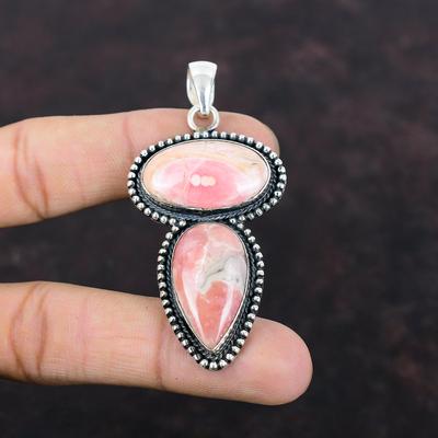 Rhodochrosiidi Ripats 925 Sterling Hõbedast Ripats Kivist Ehted Vintage Ripats Käsitööna Valmistatud Elegantne Ripats Kingitus Sõbrale Disainer Ehted