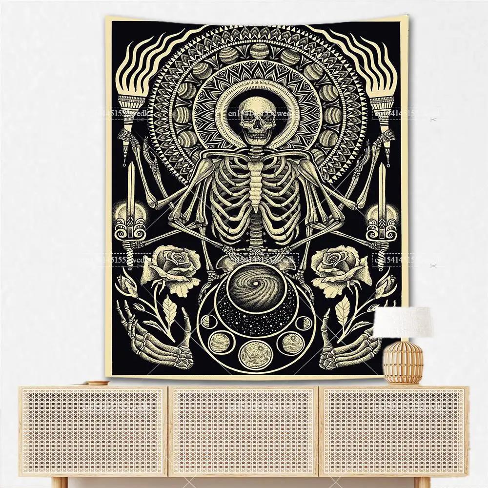 

Гобелен із зображенням черепа. Диявол. Сатанинські гобелени. Настінні гобелени з летючою мишею. Скелет. Гобелени для спальні. Естетична прикраса дому. 95X73CM