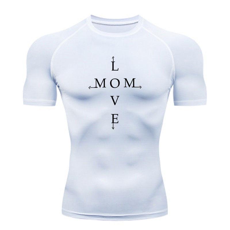 Men's Compression Fitness Sports T-Shirt, Trendy Letter MOVE