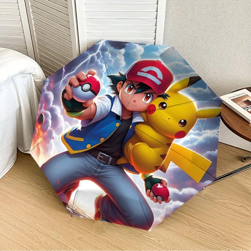 

1pc Pokemon Pikachu Automatic Folding Umbrella, 8-Rib Durable Frame, Durable Foldable Design - Elegant Gift for Commute yy251210099