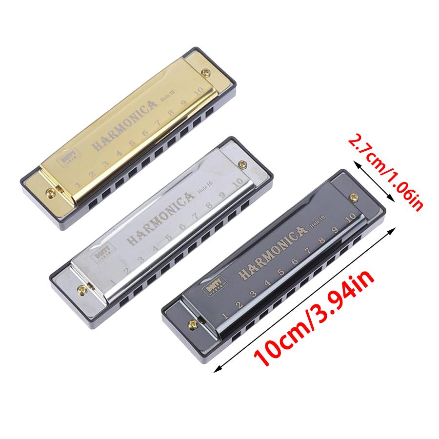 3 Colors Metal Blues Harmonica Professional Titanium Brass Wind Instruments Stage Music Performance Daily Practice Tool XJM