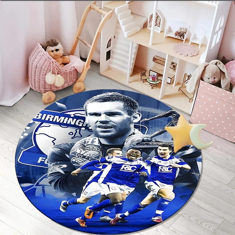 1PC round rug Birming-ham Football Club Printed Round Area Rug ,Rug For Home Office, Round Chair Rug, Decorative Carpet Fan gifts Christmas gift