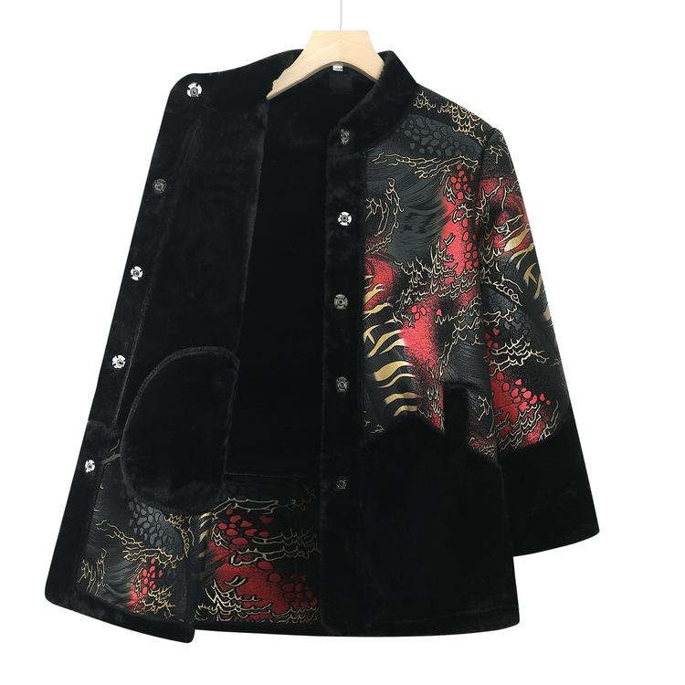 Mame de vârstă mijlocie poartă paltoane de toamnă și iarnă Stil nou Persoane de vârstă mijlocie și vârstnice Palton gros din imitație de blană Palton din bumbac cu nurcă Jachetă