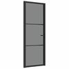 VidaXL Porte intérieure 76x201,5 cm Noir Verre ESG et aluminium 350560