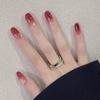 Pomegranate Red Gradient Long Wedding Nails - Handmade Detachable Wearable Fake Nails