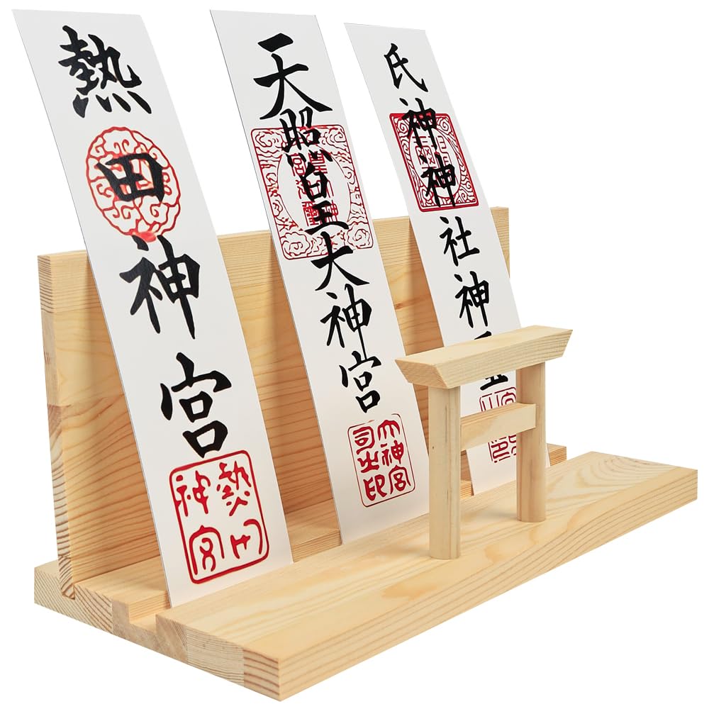 Simple Shinto Altar with Torii Gate, Easy To Assemble, and Perfect for Use As a Shinto Shrine or Goshuin Stamp Book. Made of Natural Wood, No Holes