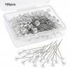 1Box 50/100Pcs Alloy Pins Transparent Diamond Pin DIY Wedding Bouquet Pins Stitching Needles Plastic Box Sewing Accessories