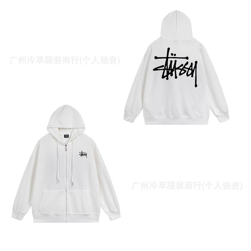 Unisex Mikina s kapucí na zip s fleecovou podšívkou a potiskem písmen Volný střih Bavlna Dlouhý rukáv Pánská Dámská