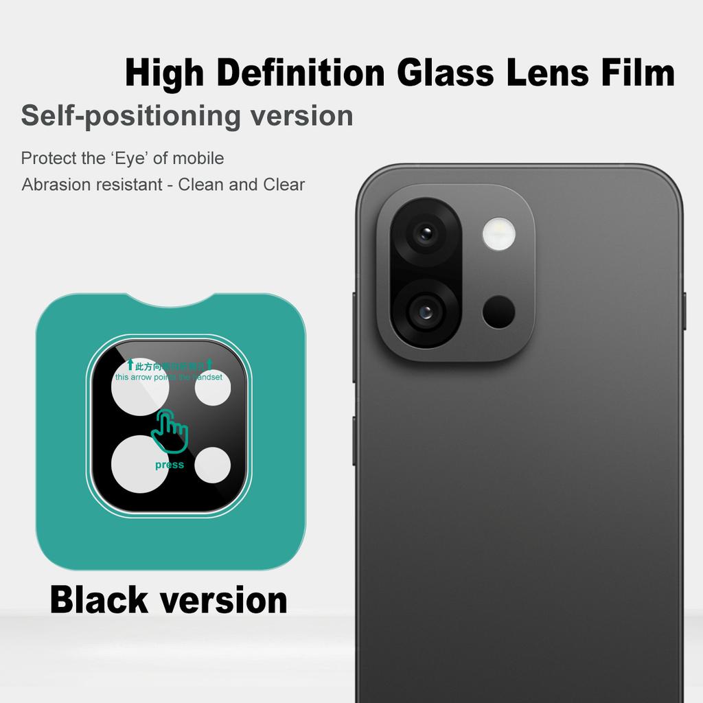 IMAK Für OnePlus 13T 5G Gehärtetes Glas Kameraobjektivschutz mit Selbstpositionierungsrahmen (Schwarze Version)
