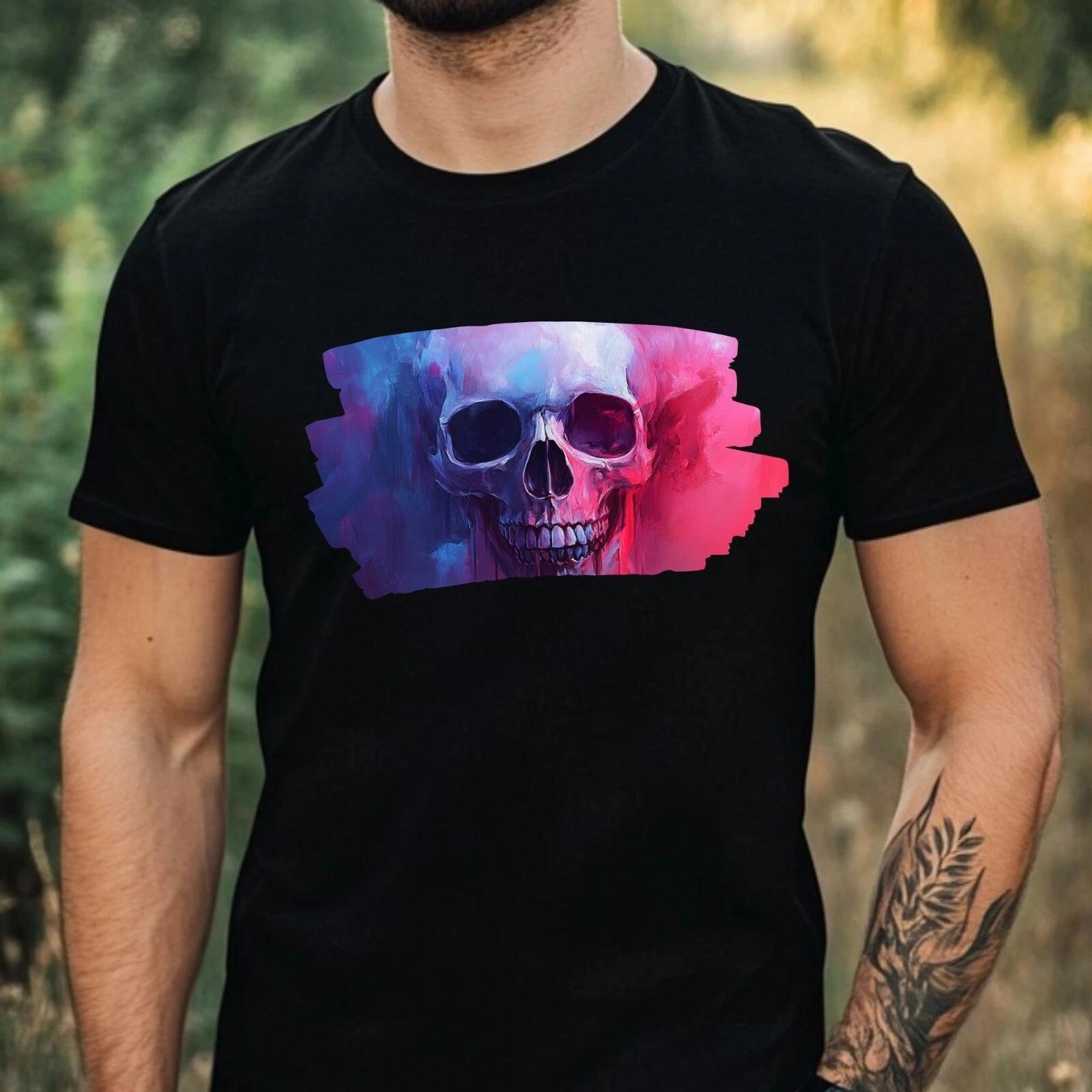 T-Shirt Herren Schädel Portrait Motiv Baumwolle Größe XS bis 5XL XXL