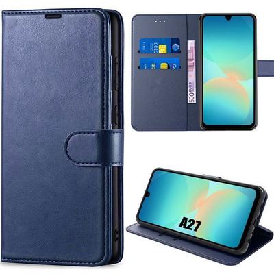 Hülle für Samsung Galaxy A27 5G, Klappschutz Kratzfest Stoßfest Kunstleder Dunkelblau