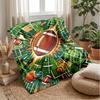 Football Field Celebration Theme Blanket Lightweight Warm Flannel Blanket Decorative Throw Blanket for Home Decoration